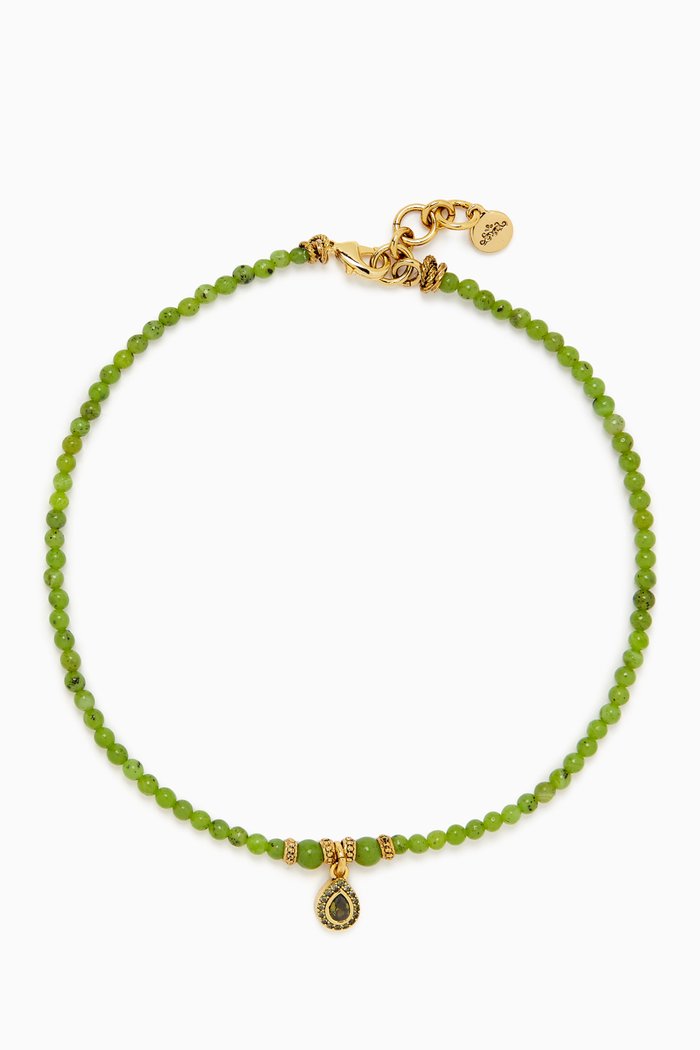 

Oriel Necklace in Gold-plated Brass, Green