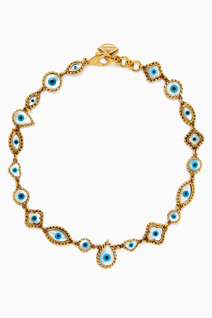 

LOL Necklace in Gold-plated Brass, Blue