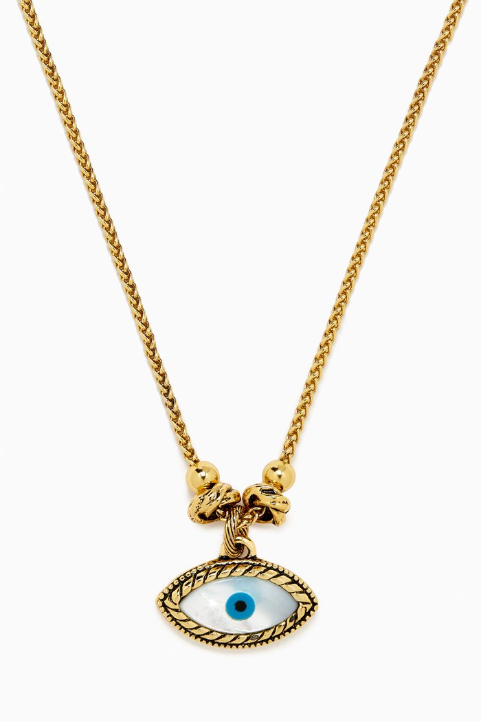 

Gizmo Necklace in Gold-plated Brass, Blue