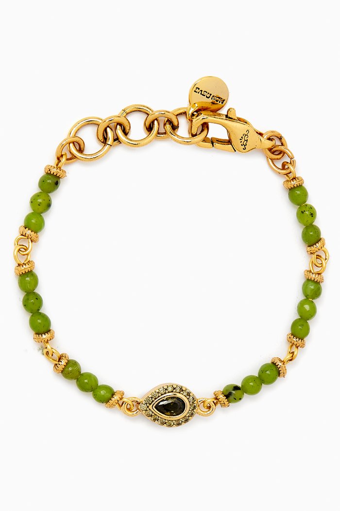 

Rhea Bracelet in Gold-plated Brass, Green
