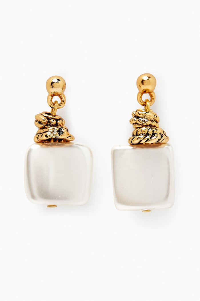 

Jane Earrings in Gold-plated Brass, White