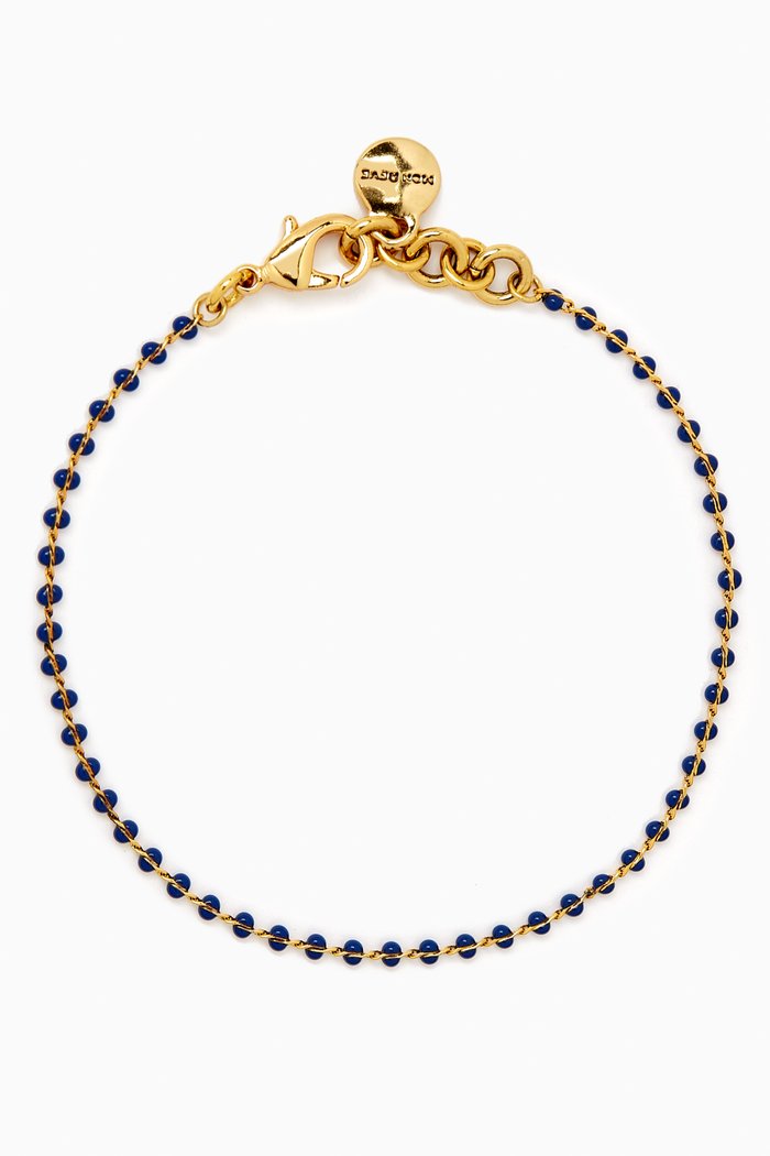 

Leo Anklet in Gold-plated Brass, Blue