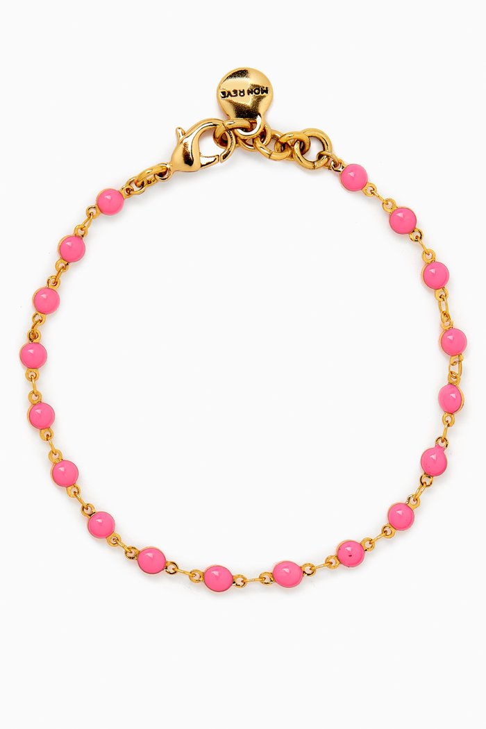 

Daisy Ankle in Gold-plated Brass, Pink