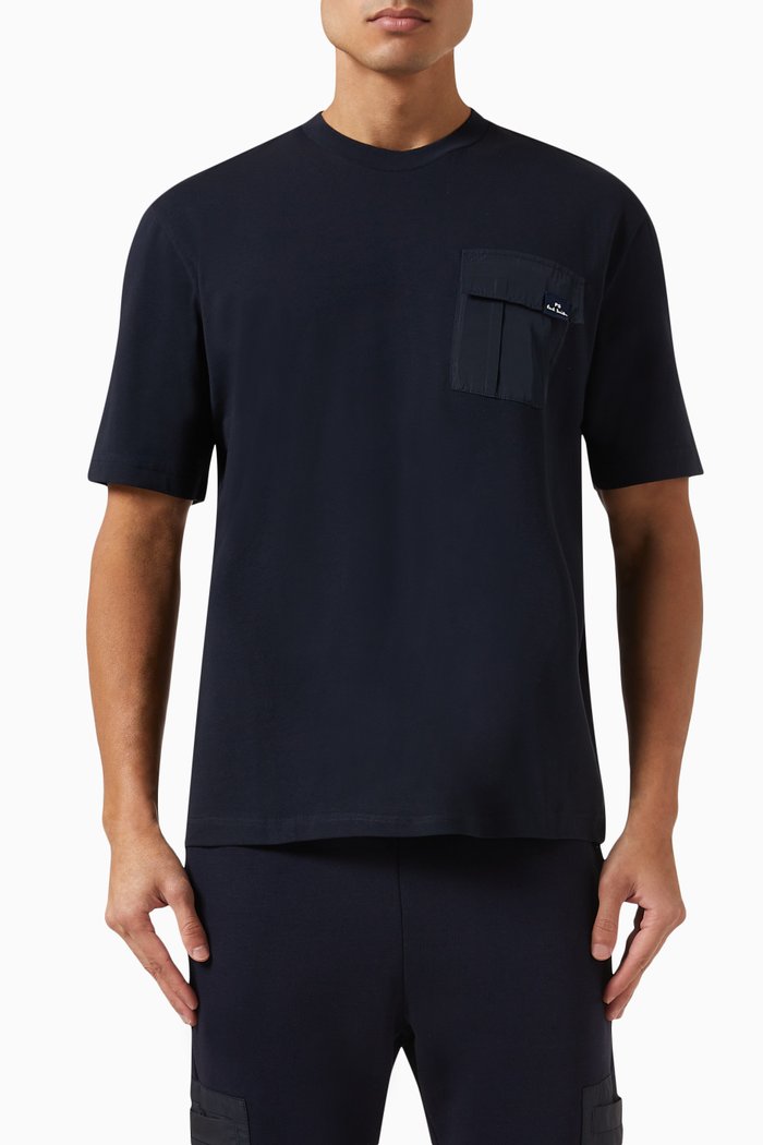 

Pocket T-shirt in Organic Cotton-jersey, Blue