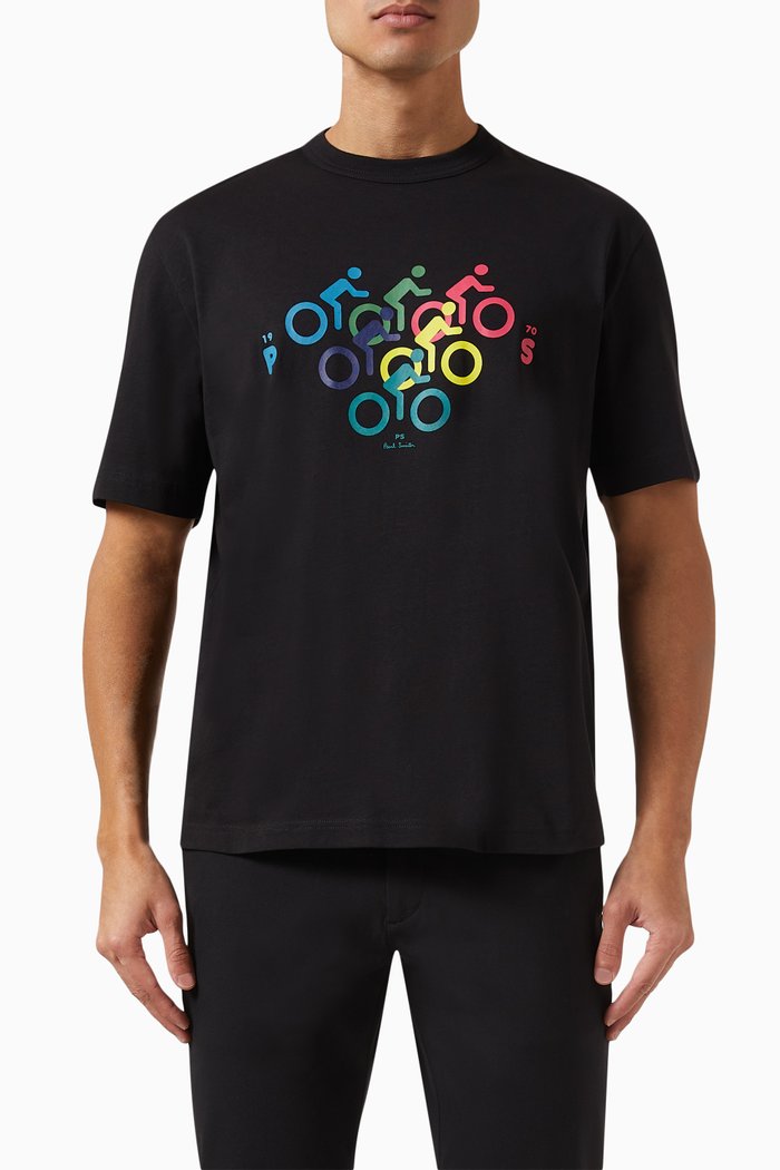 

'Multibike' T-shirt in Organic Cotton-jersey, Black