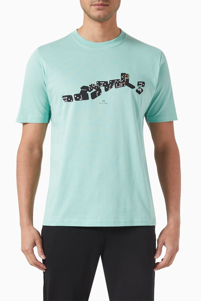 

Domino Print T-shirt in Cotton-jersey, Green