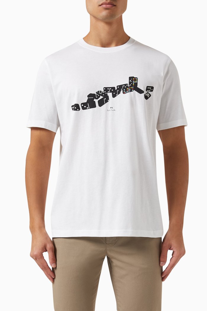 

Domino Print T-shirt in Cotton-jersey, White
