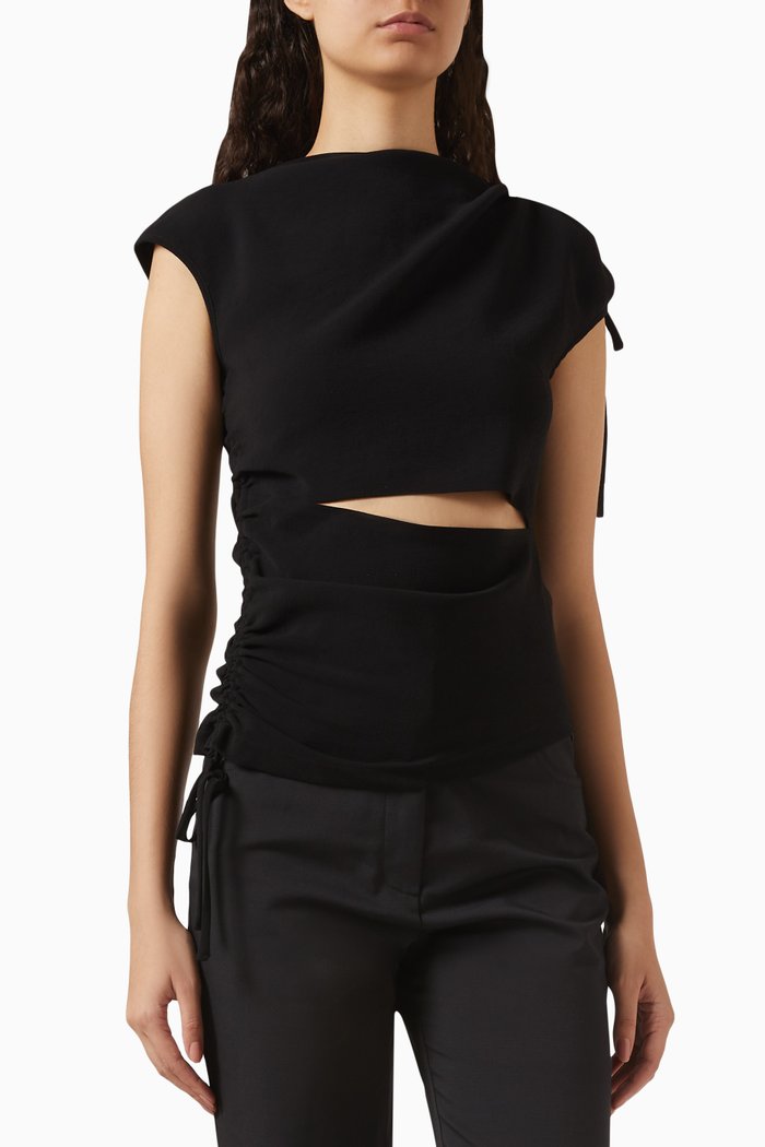 

Garcia Draped Top, Black