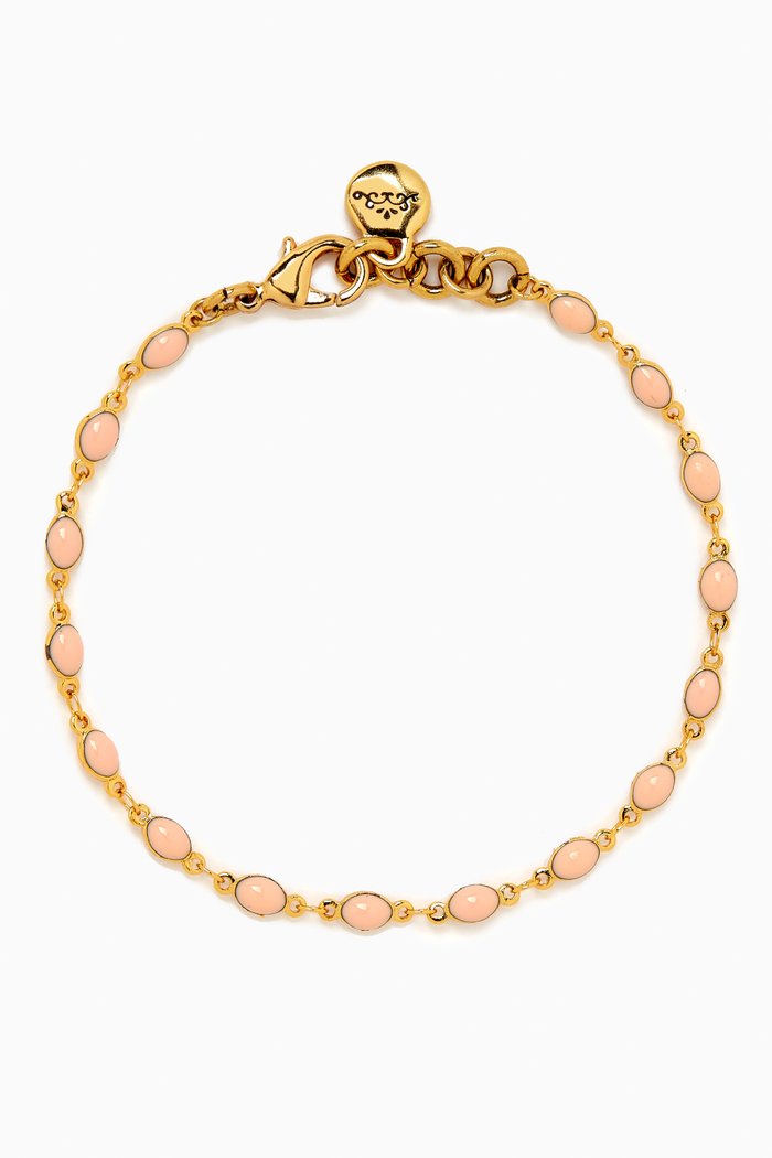 

Silas Anklet in Gold-plated Brass, Pink