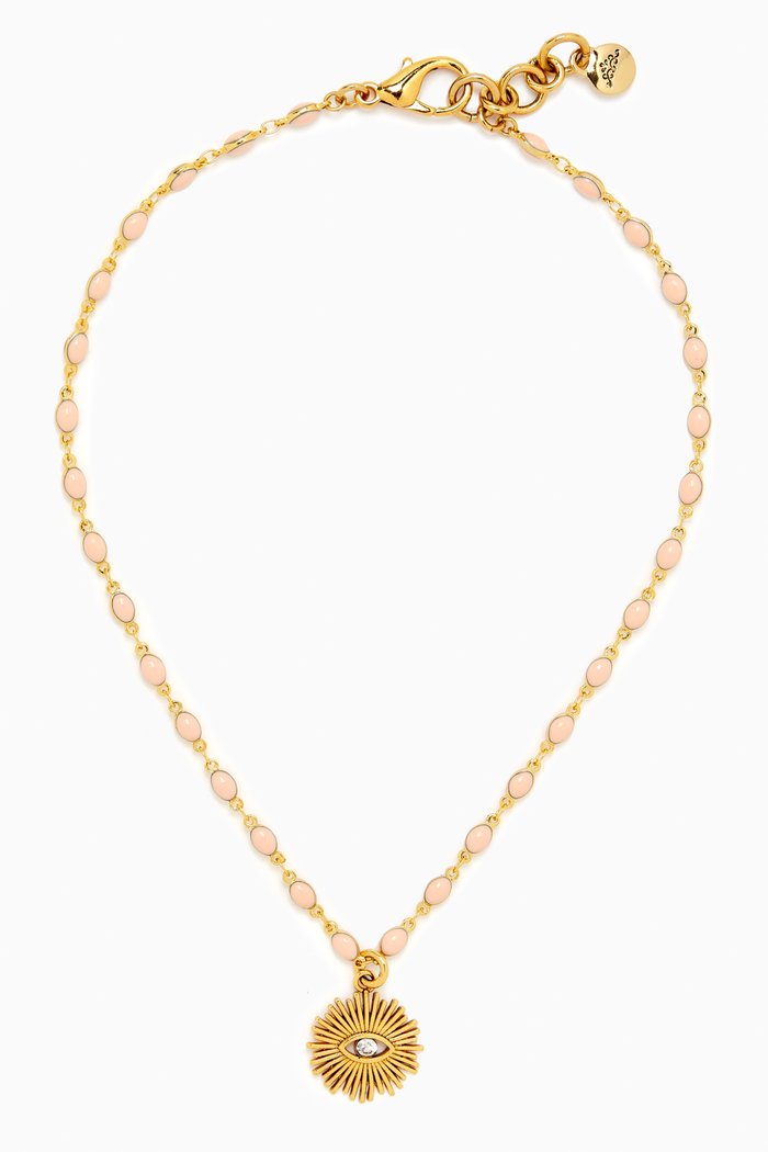 

Sienna Necklace in Gold-plated Brass, Pink