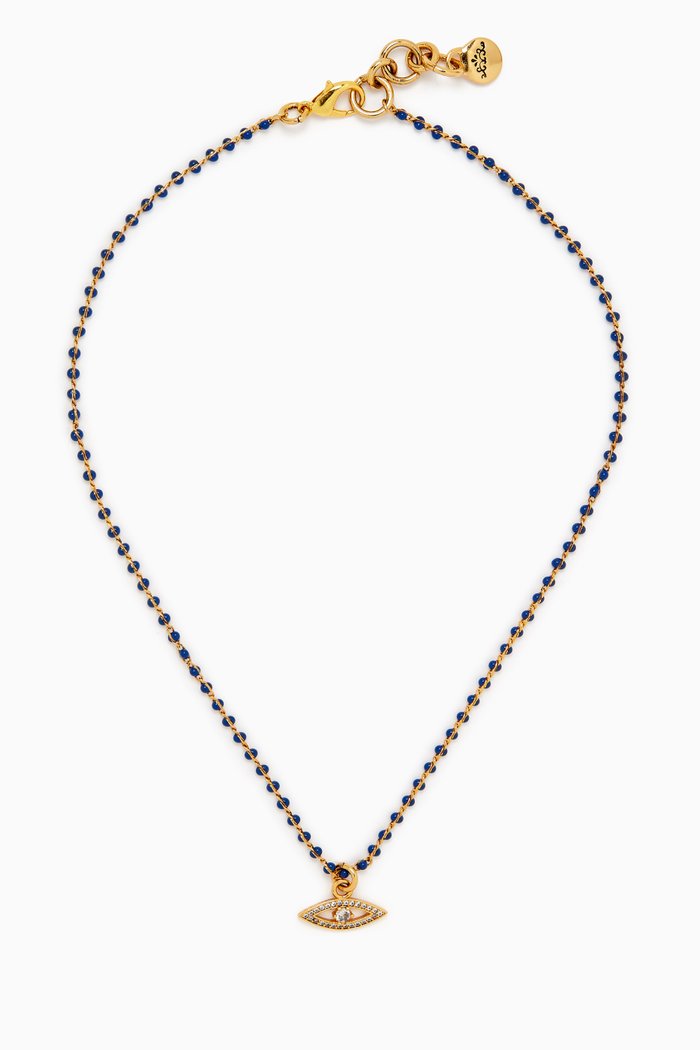 

Maeve Necklace in Gold-plated Brass, Blue