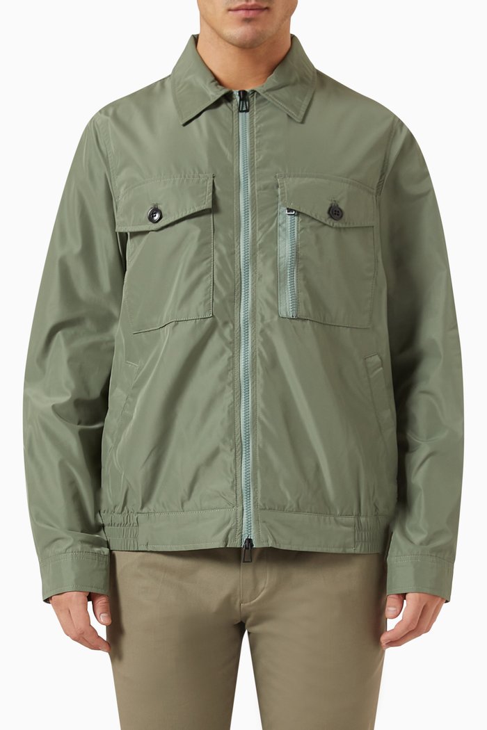 

Smart Blouson in Cotton Twill, Green