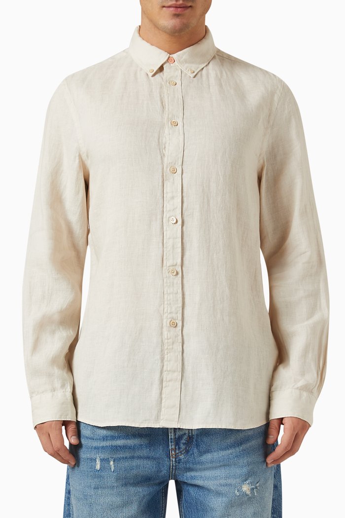 

Regular-fit Shirt in Linen, Neutral