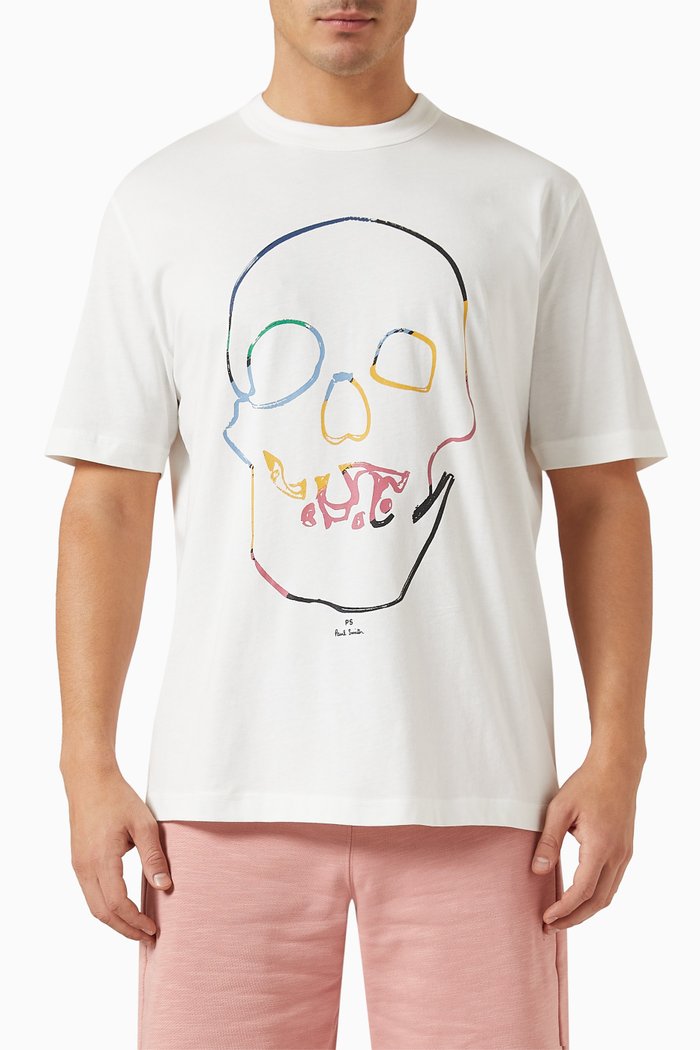 

Skull Graphic T-shirt in Organic Cotton Jersey, Neutral