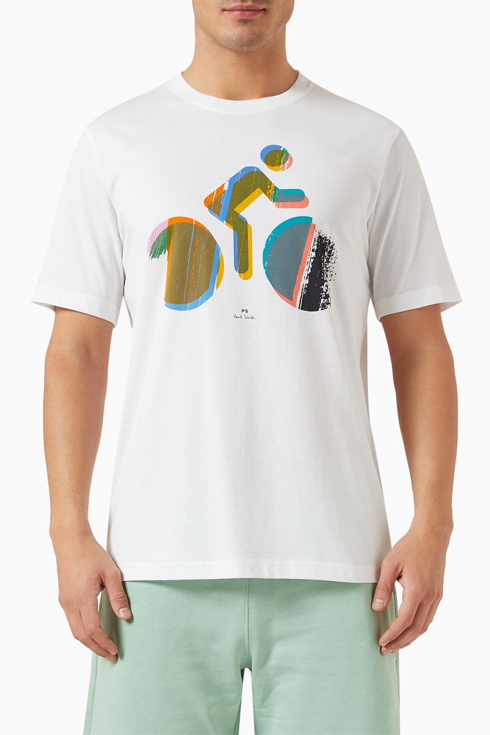 

Cycle Graphic T-shirt in Organic Cotton Jersey, White