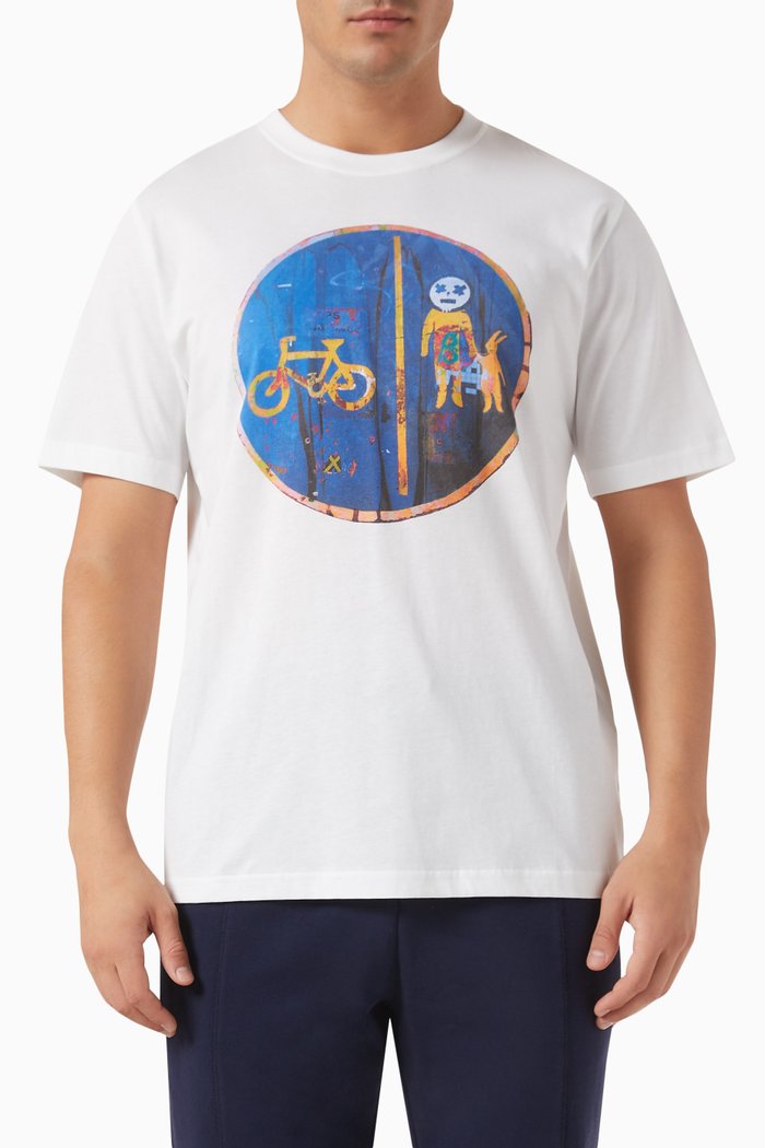 

Cycle Lane T-shirt in Organic Cotton Jersey, White