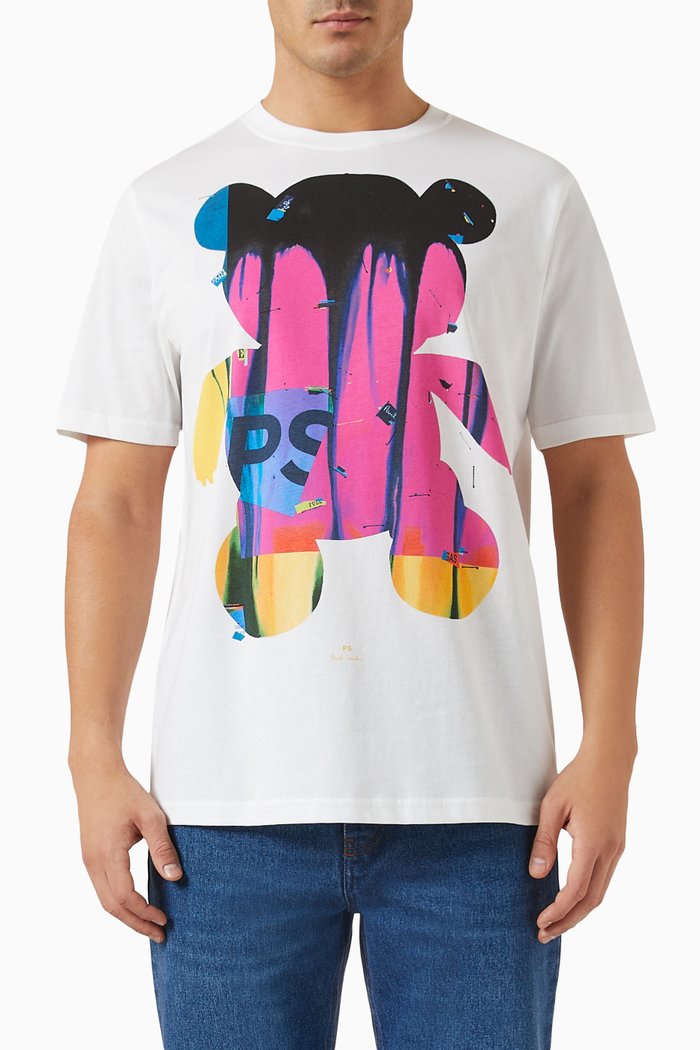 

Teddy Graphic T-shirt in Organic Cotton Jersey, White