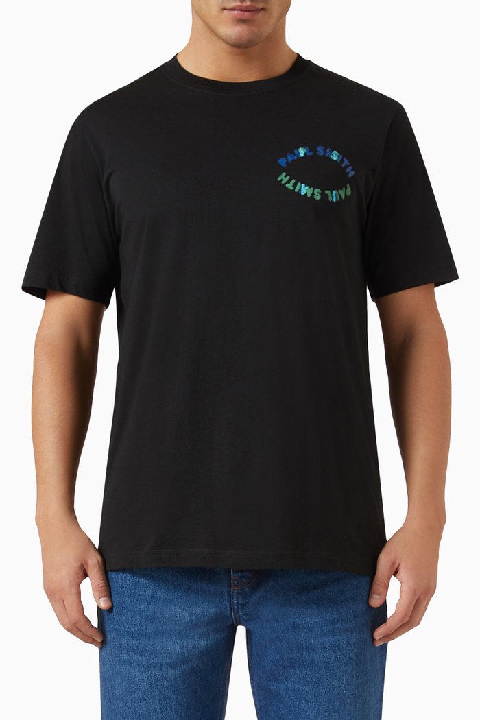 

Happy Eye Graphic T-Shirt in Organic Cotton Jersey, Black