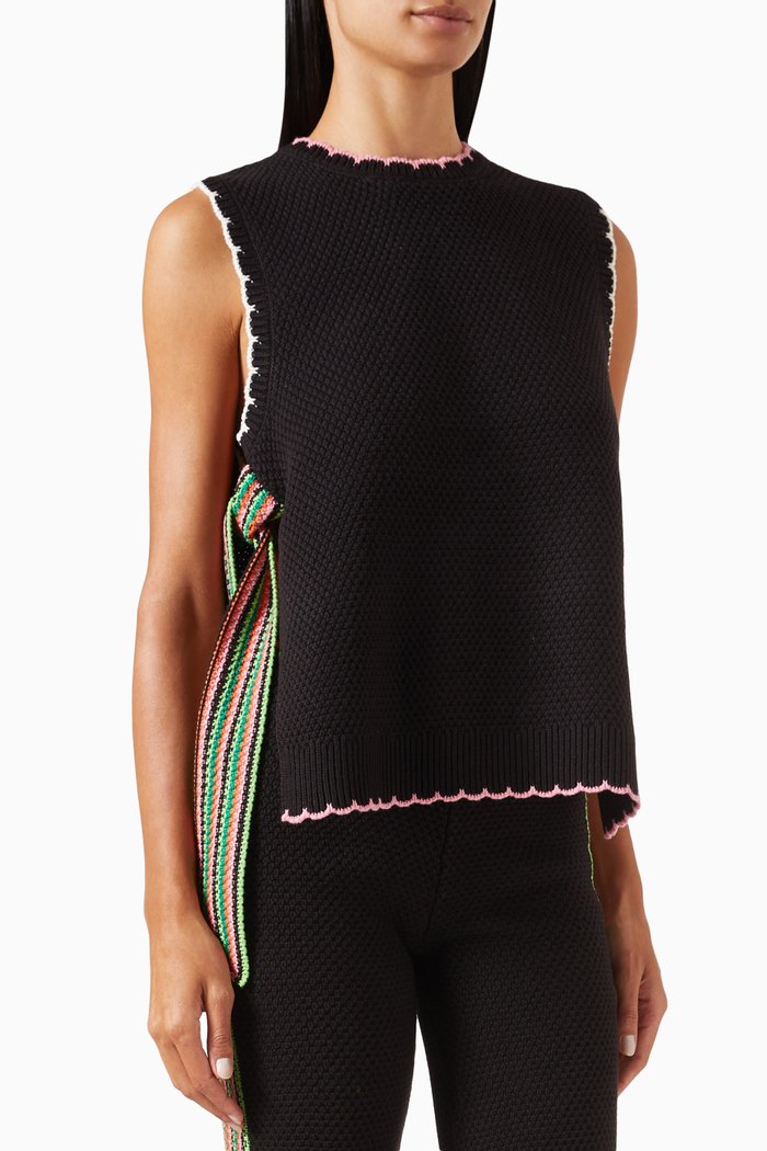 Osaka Vest in Cotton, Black