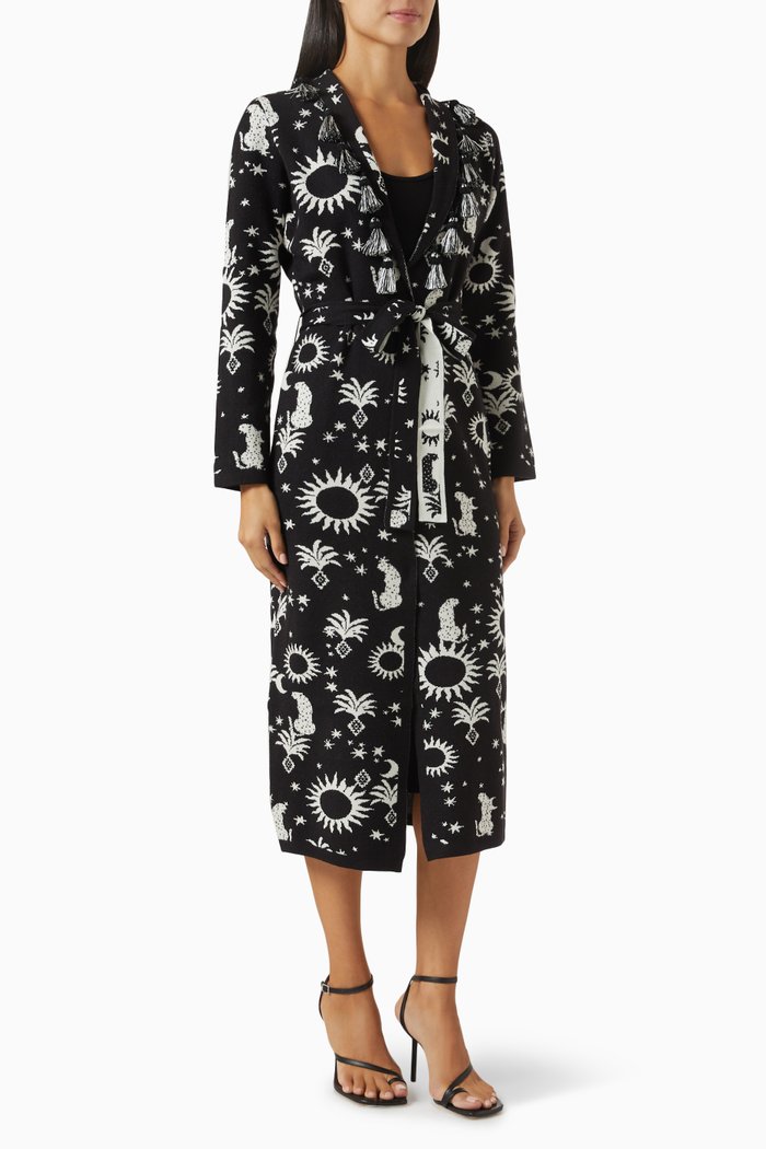 

Paradise Leopard Kansas Cardigan in Viscose-knit, Black