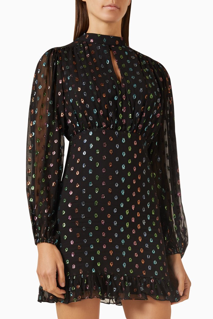 

Azealia Sparkle Mini Dress, Black