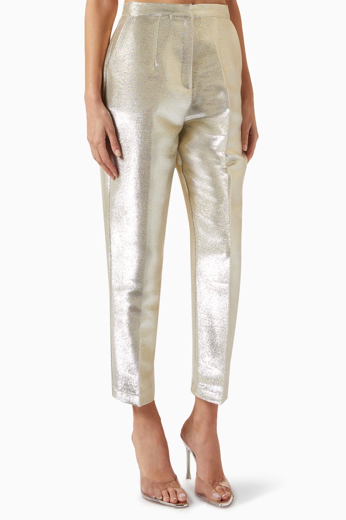 

Milo Pants in Metallic Viscose, Silver