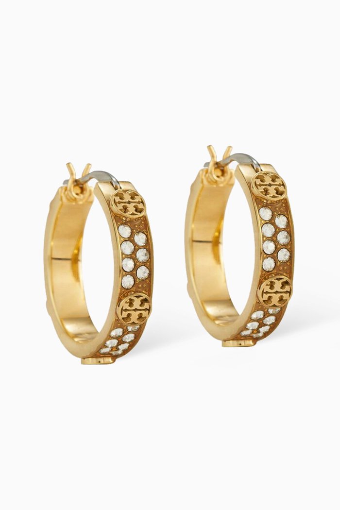 

Small Miller Crystal Hoops, Gold