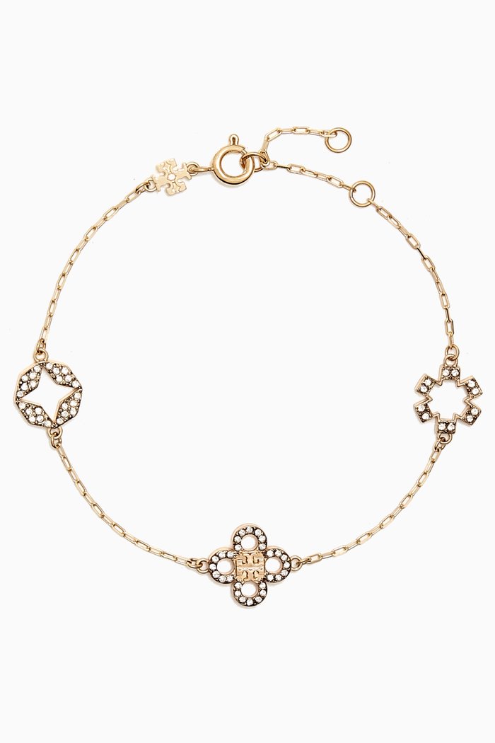 

Kira Clover Pavé Bracelet in 18kt Gold-plated Brass