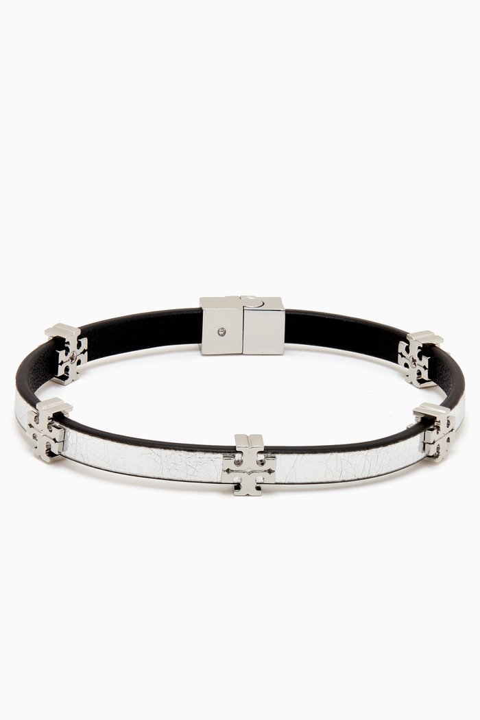 

Eleanor Bracelet in Brass & Leather, Silver