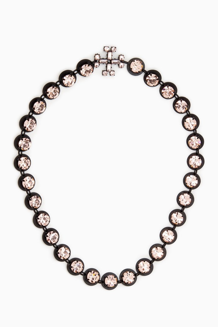

Crystal Necklace in Plated-brass, Black