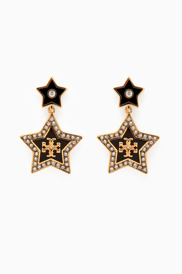 

Falling Star Earrings in Brass, Gold