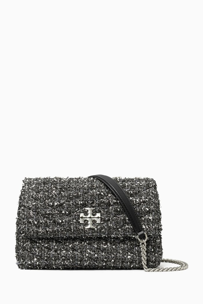 

Small Kira Shoulder Bag in Tweed, Black