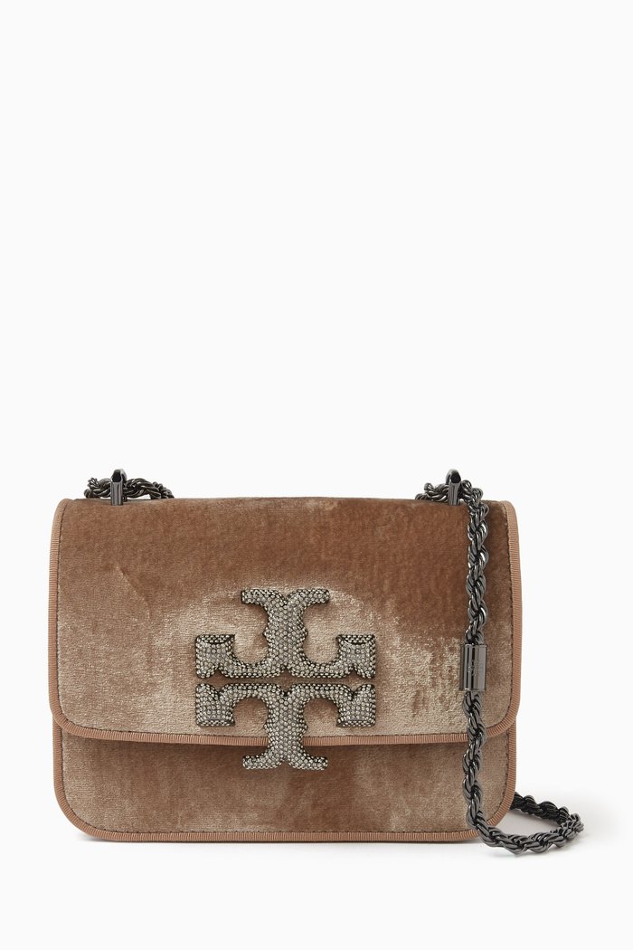 

Small Eleanor Bag in Velvet, Brown