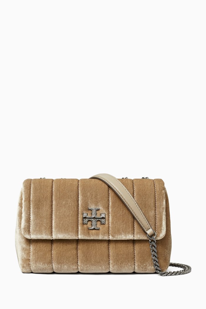 

Small Kira Shoulder Bag in Velvet, Brown