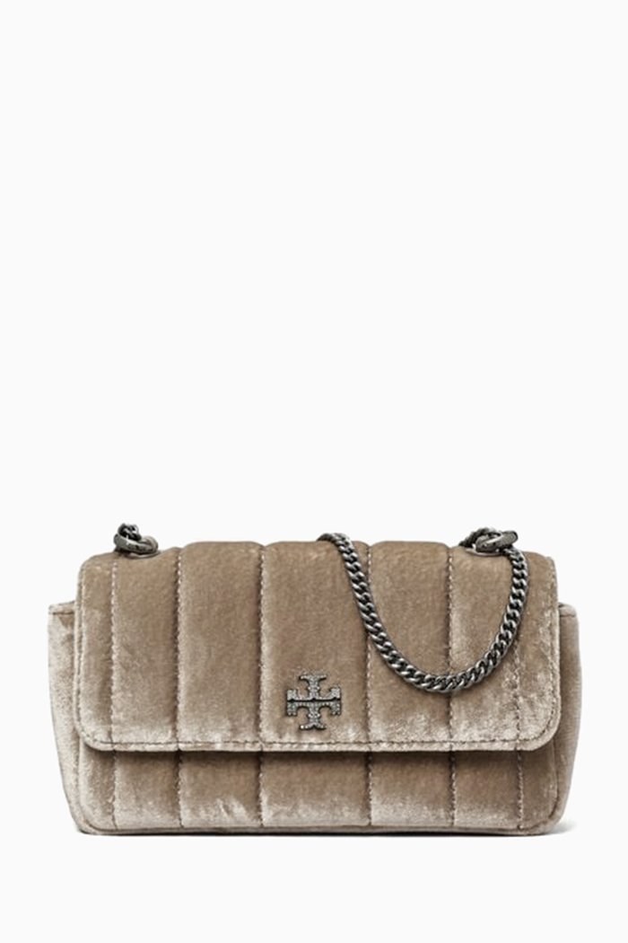 

Mini Kira Flap Bag in Velvet, Brown