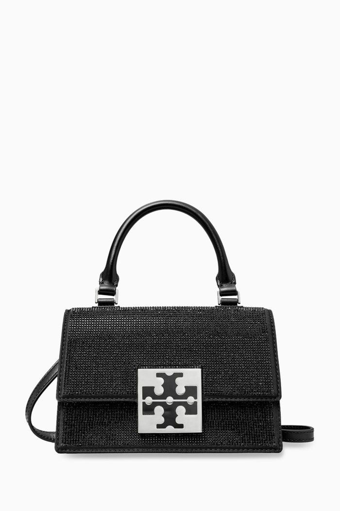 

Mini Bon Bon Top-handle Bag in Crystals, Black