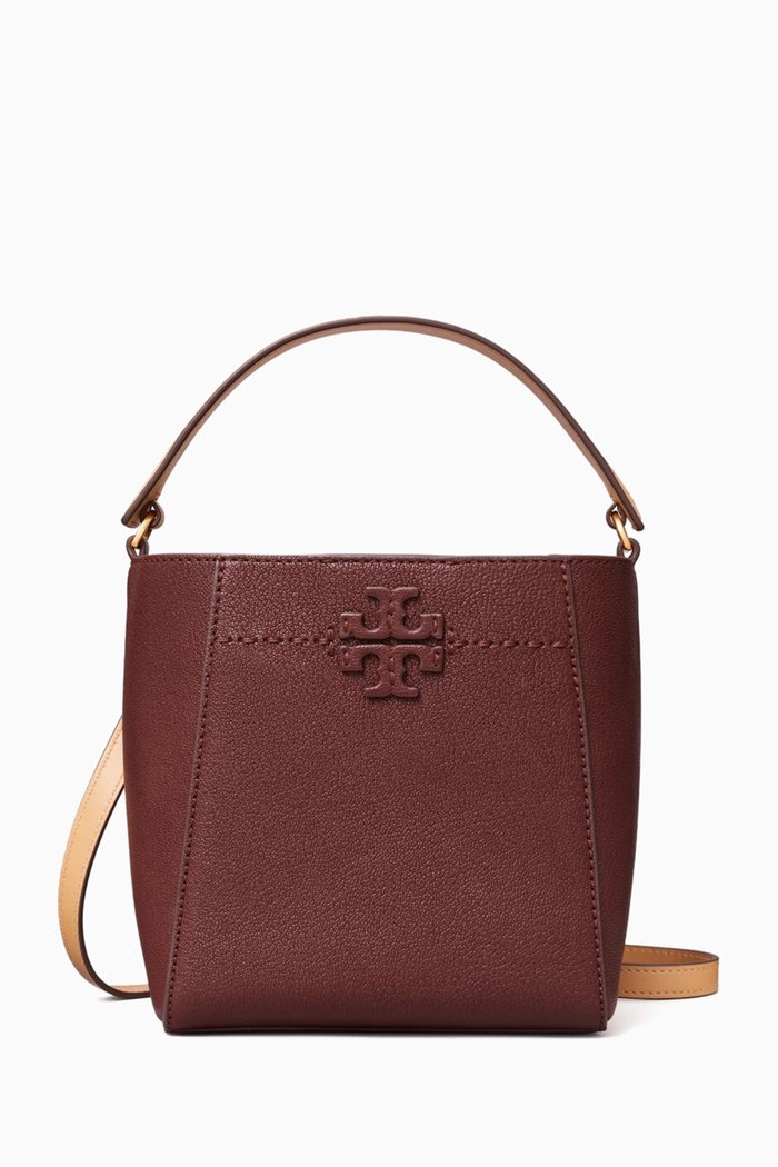 

Small McGraw Bucket Bag in Pebbled Leather, Red