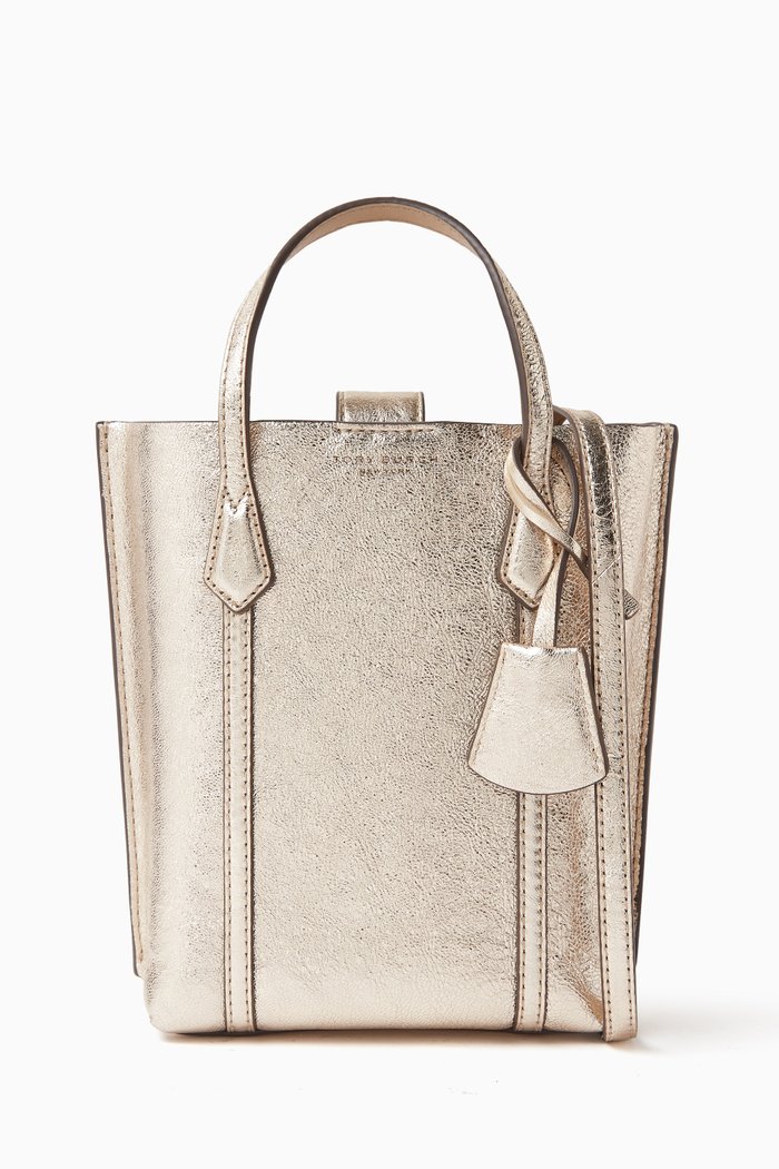 

Mini Perry Tote Bag in Metallic-leather, Gold