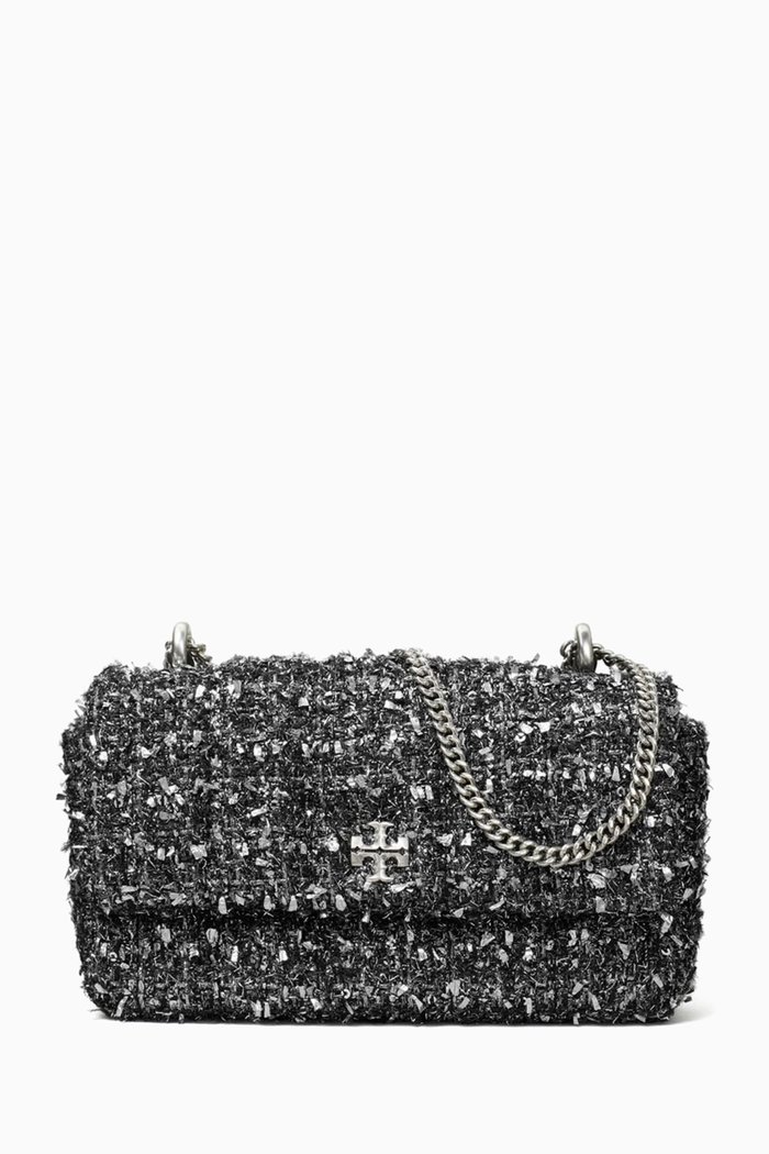 

Mini Kira Flap Bag in Tweed, Black