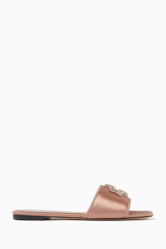 

Eleanor Pavé Slides in Satin, Pink