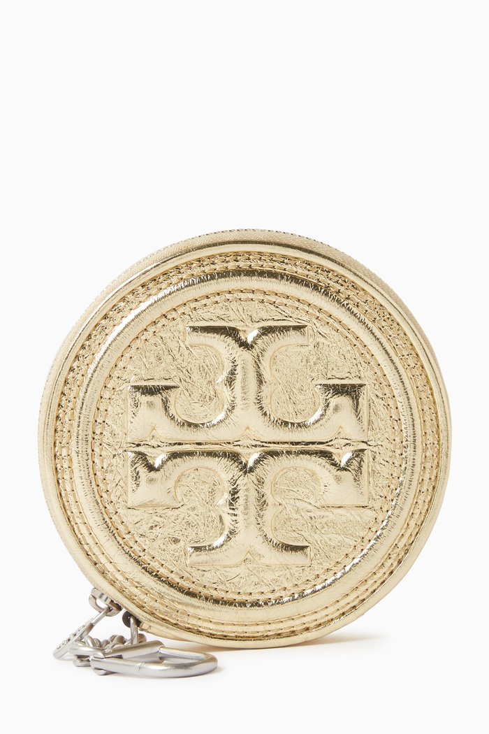 

Fleming Soft Coin Pouch Key Fob in Nappa Leather, Gold
