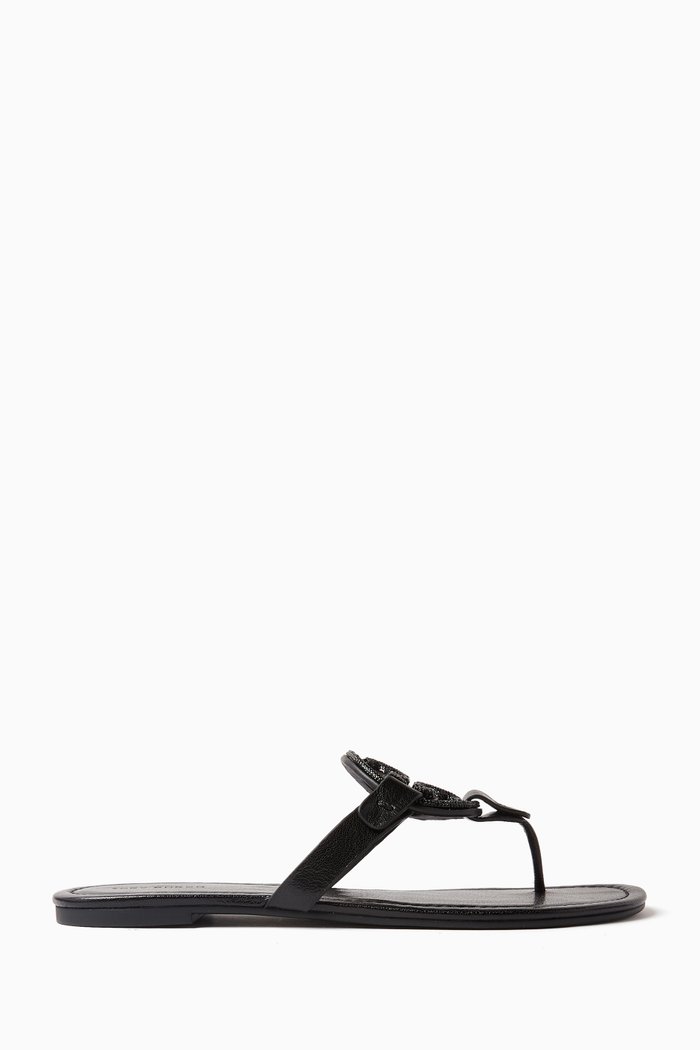 

Miller Pavé Sandals in Leather, Black