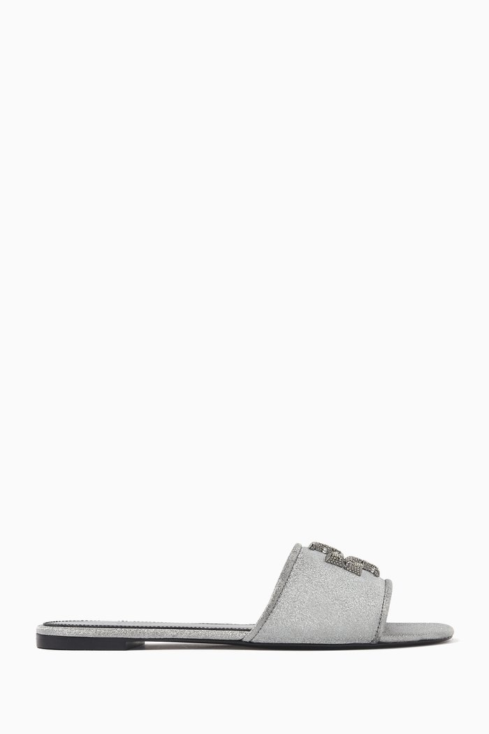

Eleanor Pavé Slides in Satin, Black