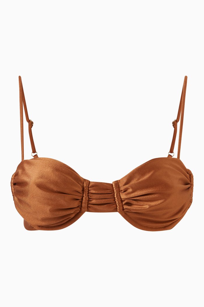 Mia Balconette Bikini Top, Brown