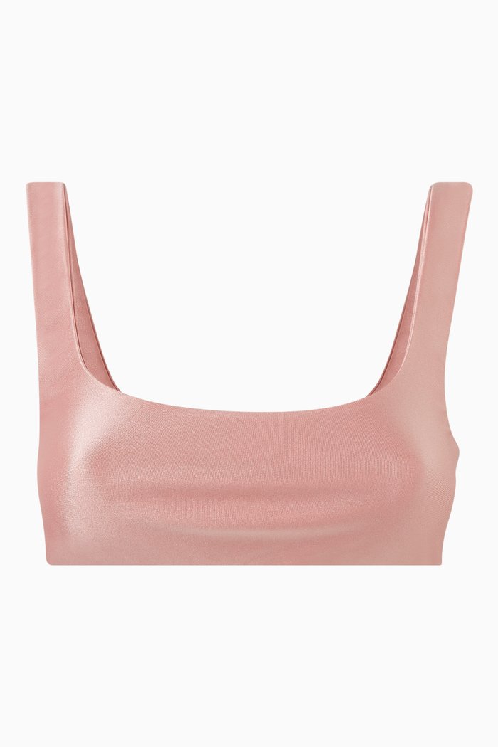 

Rounded Edges Bikini Top, Pink