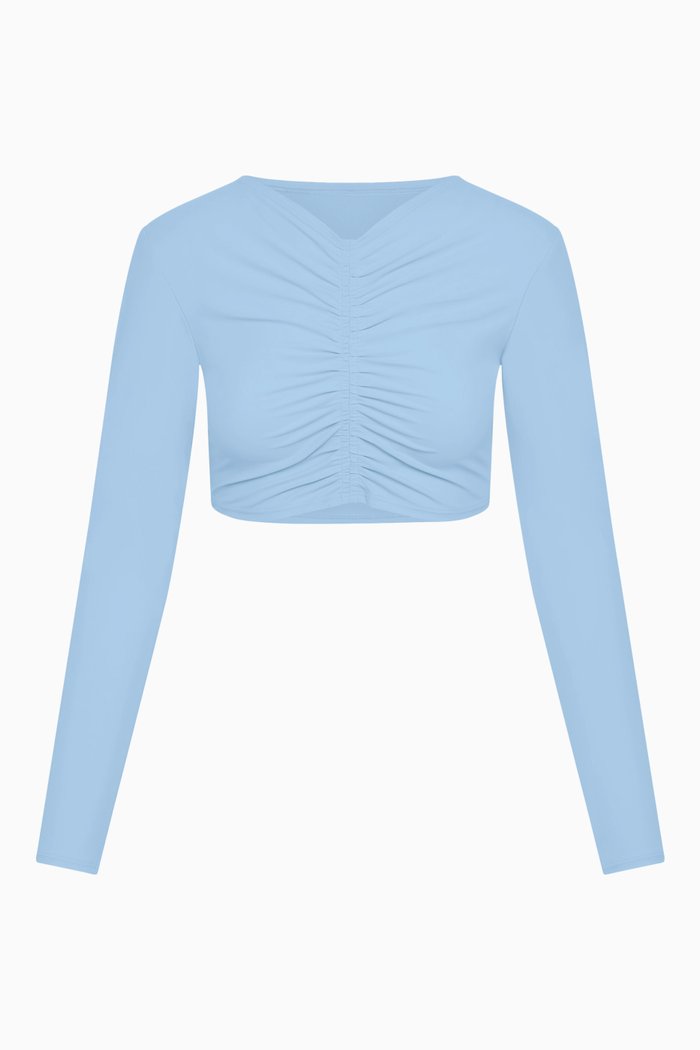 

Lina Ruched Rashguard, Blue