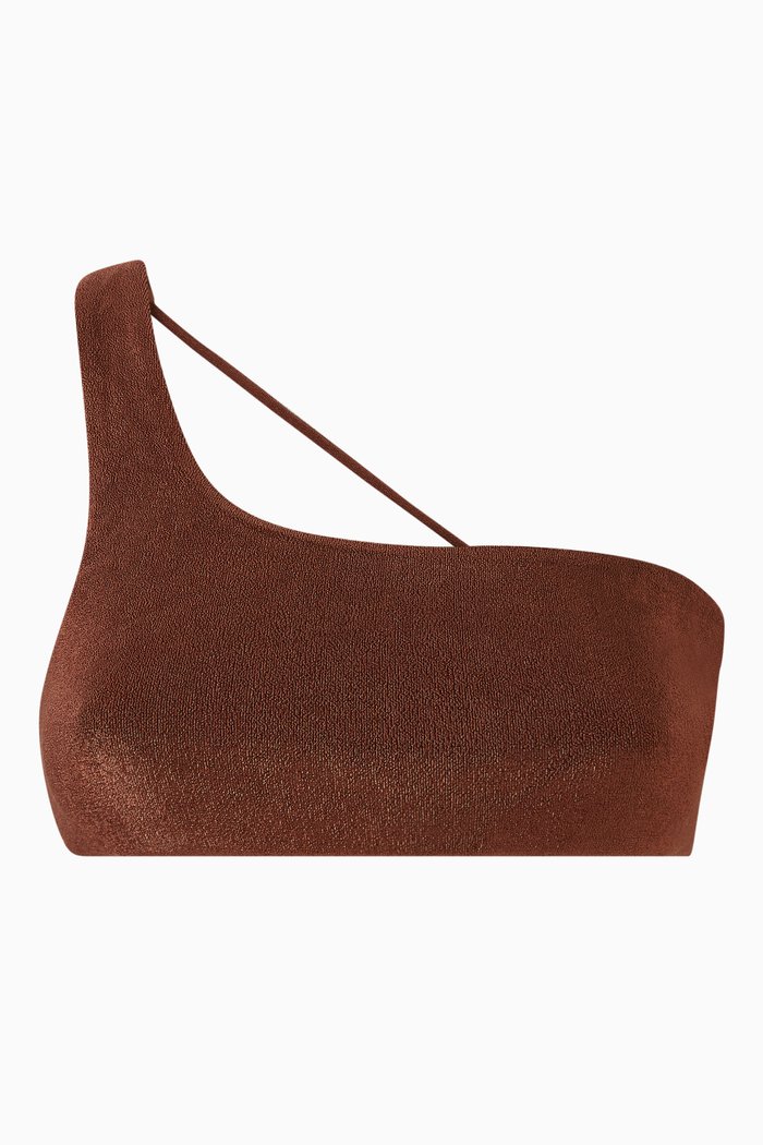 

Apex One-shoulder Bikini Top, Brown