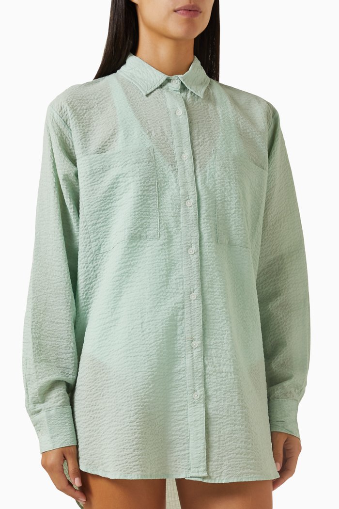 

Mika Top in Textured-cotton, Blue