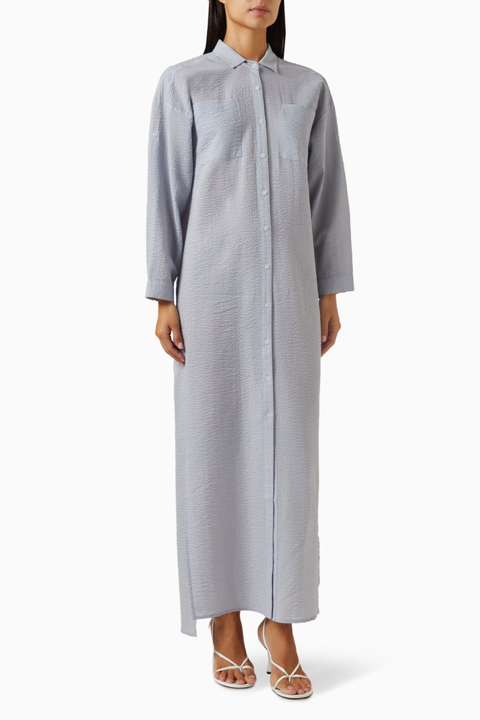 

Mika Maxi Dress in Textured-cotton, Blue