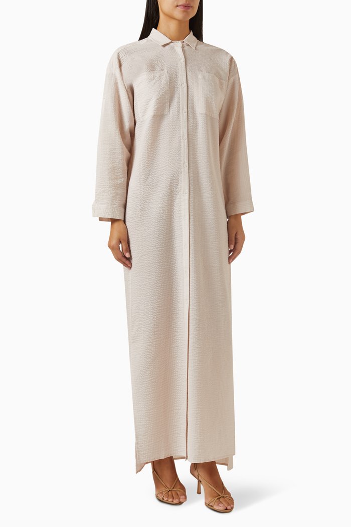 

Mika Maxi Dress in Textured-cotton, Neutral